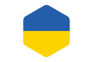 乌克兰国旗圆形六边形