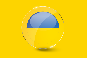 乌克兰国旗光泽圆形按钮