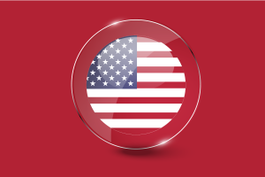 美国国旗光泽圆形按钮
