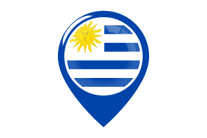 乌拉圭国旗地图图钉图标
