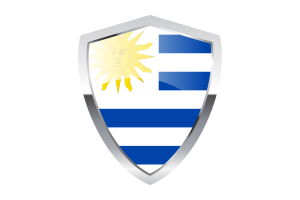 乌拉圭国旗与尖三角形盾牌