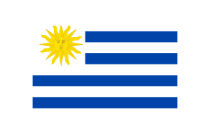 乌拉圭国旗三角形矢量插图