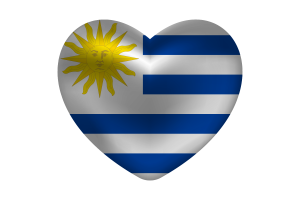 乌拉圭旗帜心形