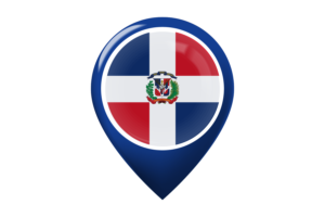 多米尼加国旗地图图钉图标