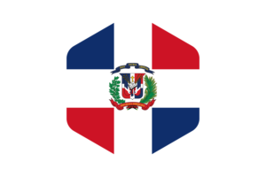 多米尼加国旗圆形六边形
