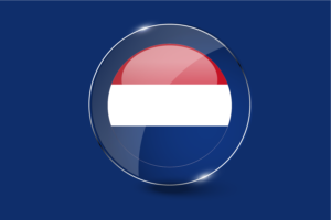 荷兰国旗亮面圆形按钮