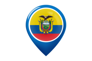 厄瓜多尔国旗地图图钉图标