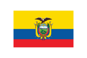 厄瓜多尔国旗三角形矢量插图