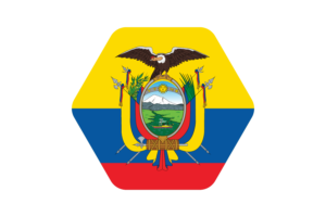 厄瓜多尔国旗矢量插图