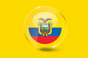厄瓜多尔国旗光泽圆形按钮