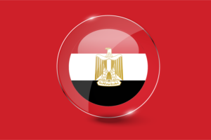 埃及国旗光泽圆形按钮