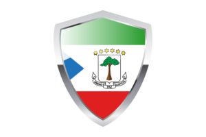 赤道几内亚国旗与尖三角形盾牌
