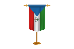 赤道几内亚国旗插图与支架