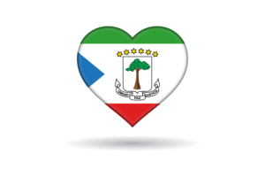 赤道几内亚旗帜心形