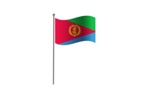 挥舞着厄立特里亚国旗