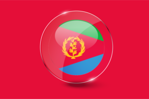 厄立特里亚国旗光泽圆形按钮