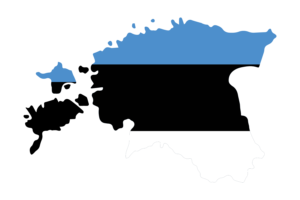 爱沙尼亚地图与国旗