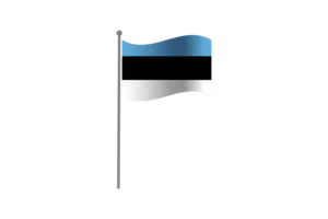 挥舞着爱沙尼亚国旗