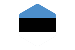爱沙尼亚国旗圆形六边形