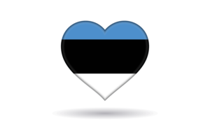 爱沙尼亚旗帜心形
