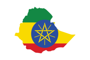 埃塞俄比亚地图与国旗