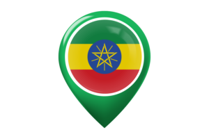 埃塞俄比亚国旗地图图钉图标