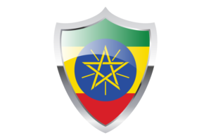 埃塞俄比亚国旗与中世纪加热器盾牌