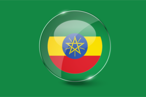 埃塞俄比亚国旗光泽圆形按钮