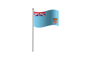 挥舞着斐济国旗
