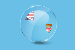 斐济国旗光泽圆形按钮