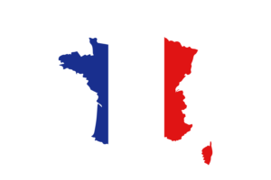 法国地图与国旗