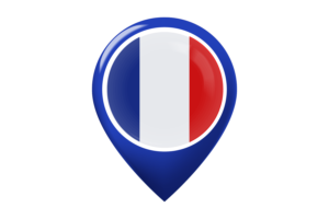 法国国旗地图图钉图标