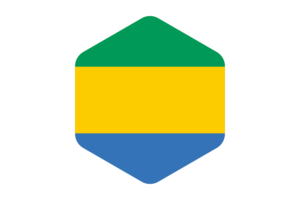 加蓬国旗圆形六边形