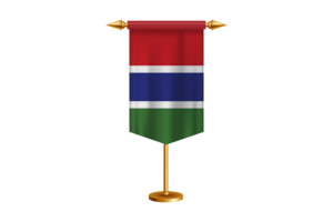 冈比亚国旗插图与立场
