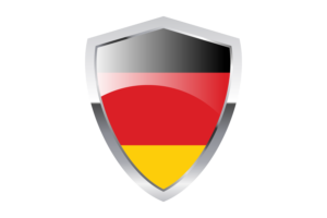 德国国旗与尖三角形盾牌