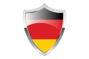 德国国旗与中世纪加热器盾牌