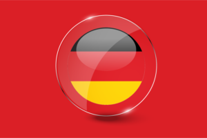 德国国旗光泽圆形按钮