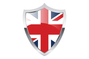 英国国旗与中世纪加热器盾牌