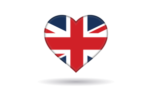 英国旗帜心形/英国国旗表情符号