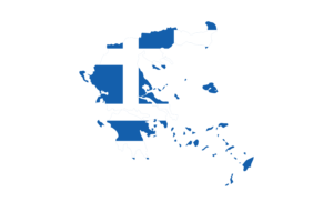 希腊地图与国旗