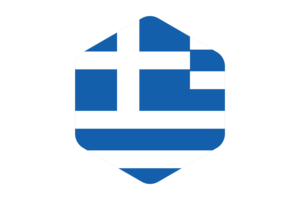 希腊国旗圆形六边形