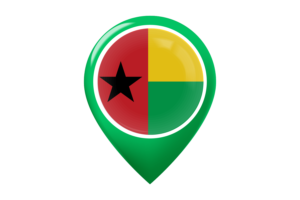 几内亚比绍国旗地图图钉图标