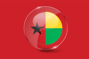 几内亚比绍国旗光泽圆形按钮