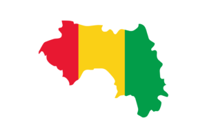 几内亚地图与国旗