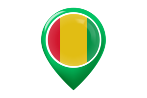几内亚国旗地图图钉图标