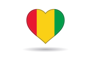 几内亚旗帜心形
