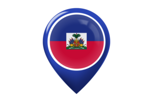 海地国旗地图图钉图标