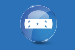 洪都拉斯国旗光泽圆形按钮