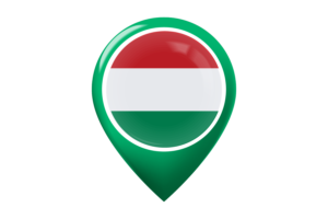 匈牙利国旗地图图钉图标