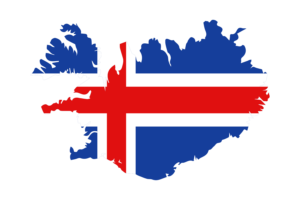 冰岛地图与国旗
